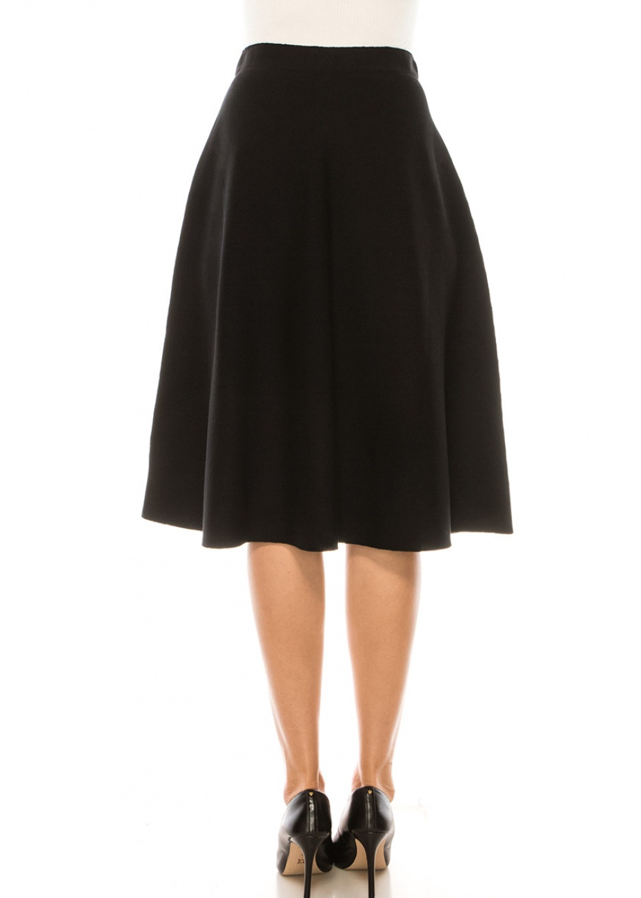 ◆BADBLOOD◆ Breeze Midi Skirt Black w-skt24-015 Black Smocked Waist Skirt - Midi Skirt - High-Rise Midi